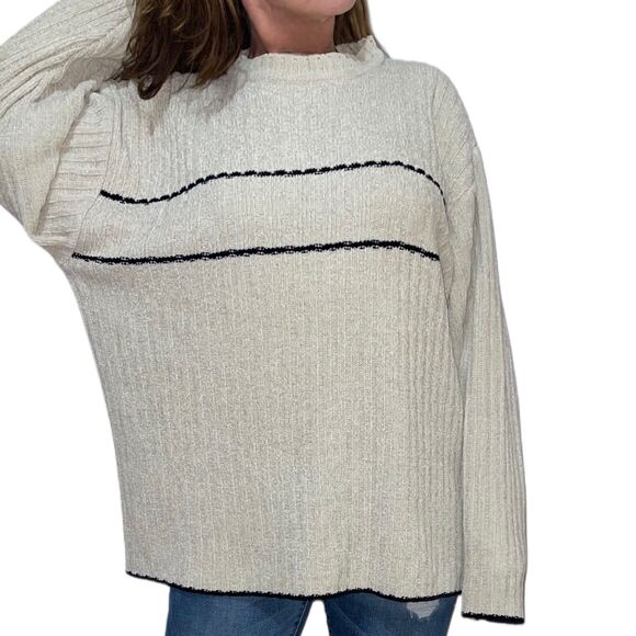 Vintage Beige Oversized Acrylic Knit Grandpa Sweater Large - Picture 2 of 13